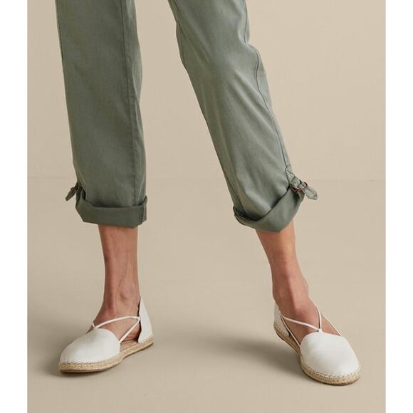 Eileen Fisher Lee Washed Leather D'orsay Espadrille Flats White Leather Size 8.5 - Picture 12 of 12